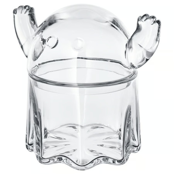 IKEA KUSTFYR Bowl With Lid, Ghost Clear Glass, 5" (105.996.11) NEW - Picture 1 of 3